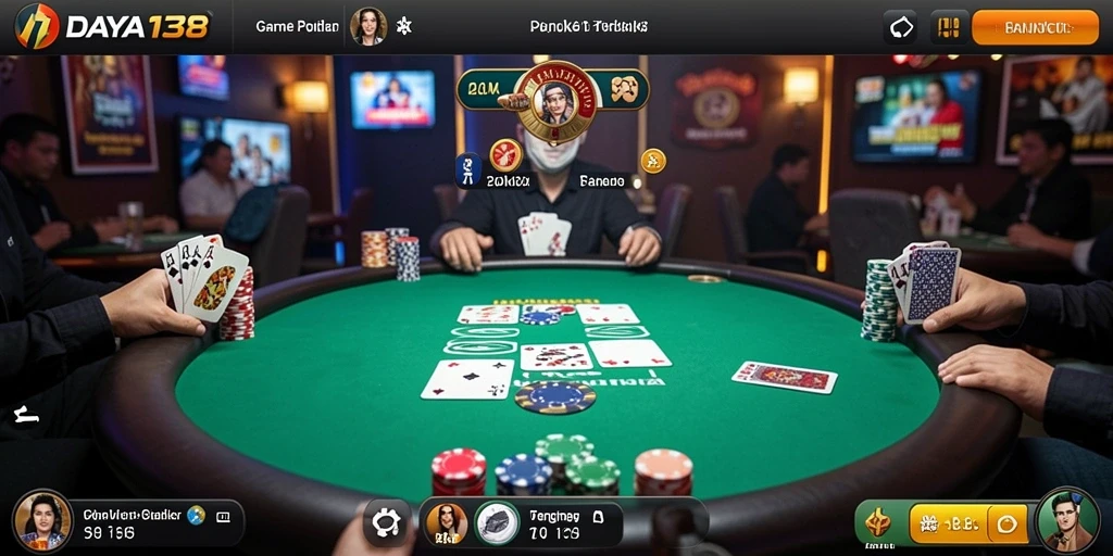 Screenshot utama DAYA138 menampilkan aksi seru permainan Poker.