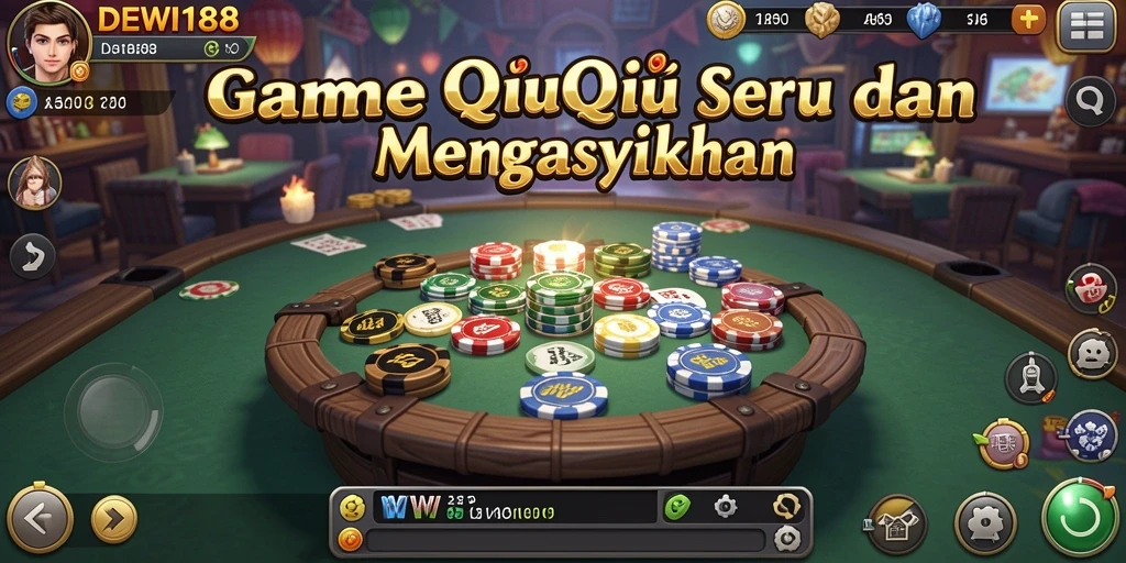 Tampilan gameplay seru dari DEWI188 dengan kartu QiuQiu.